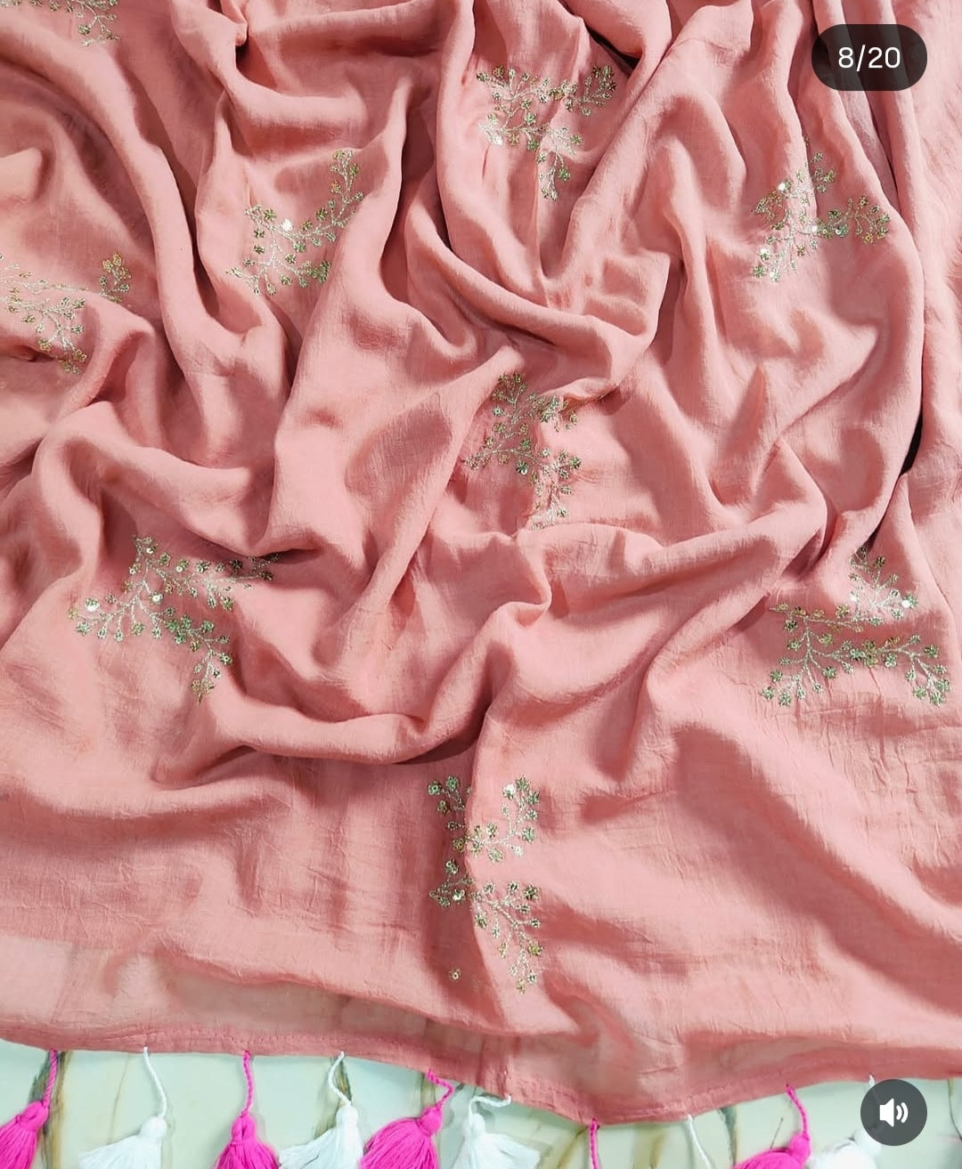 Exclusive Mirror Work Mulmul Cotton Saree