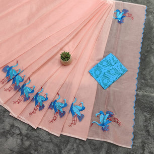 Kota Doria Embroidery Saree