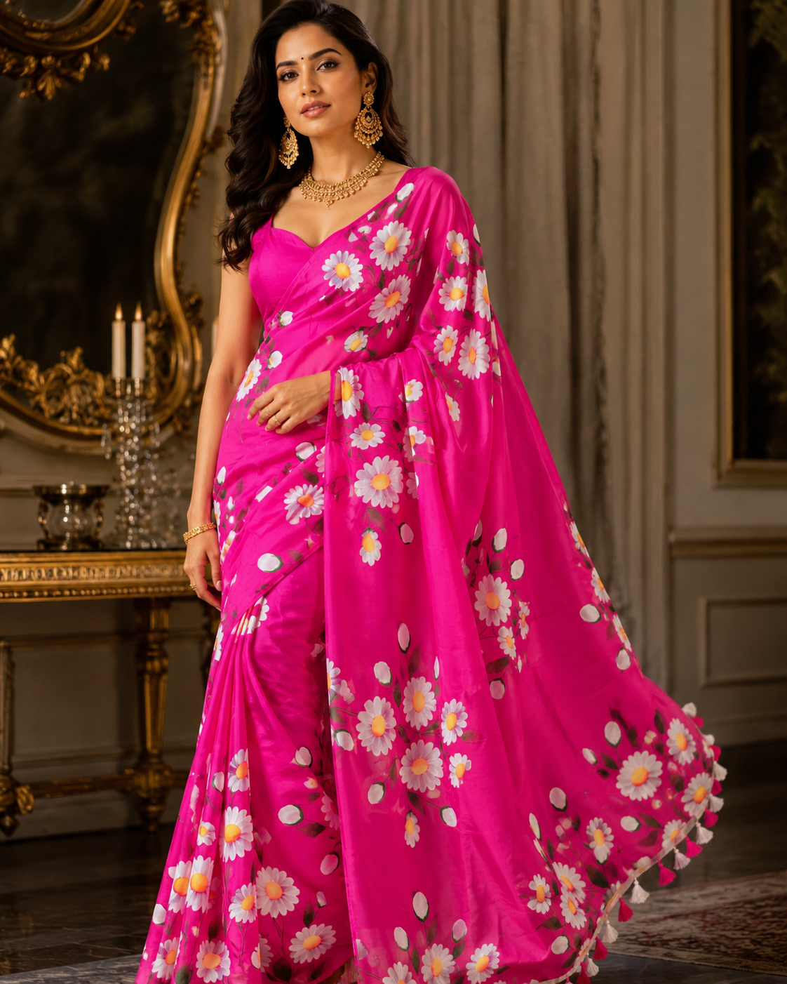 Mulmul Cotton Hand Print Saree