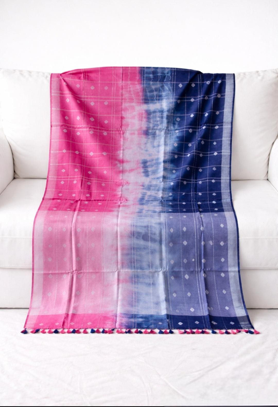 Premium Cotton Slub Shibori Saree