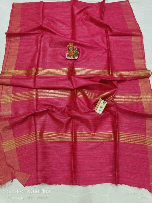 Pure Tussar Ghicha Silk Saree