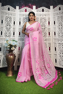 Mulmul Cotton Handprint Saree