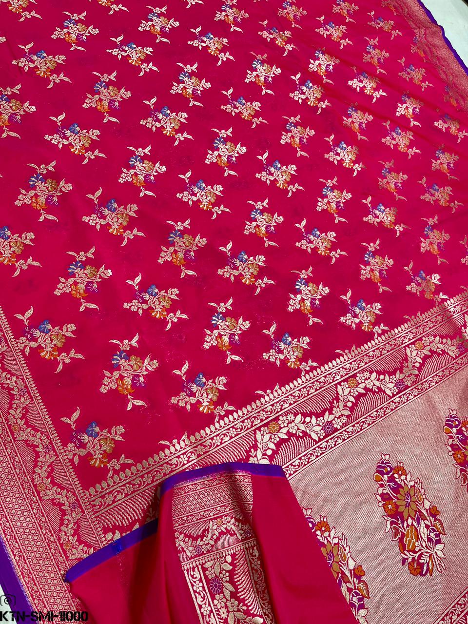 Mashru Meenakari Silk Saree