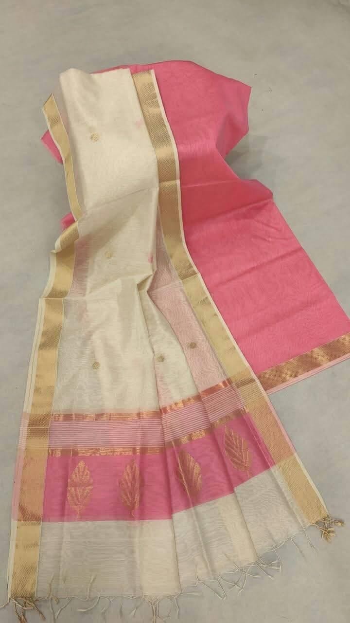 Handloom Maheshwari Soft Cotton Silk Saree