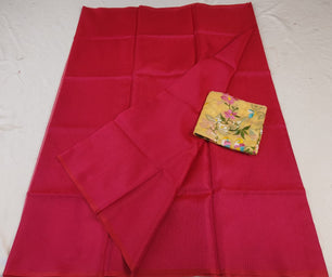 Premium Kota Doria Soft Silk Plain Saree with Embroidery