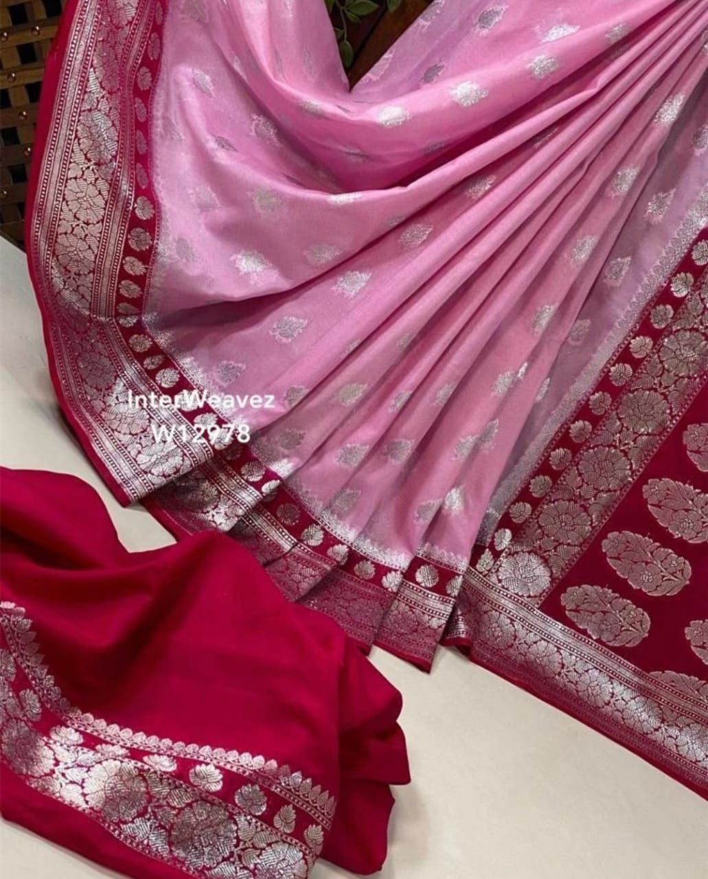 Banarasi Handloom Katan Georgette Silk Saree