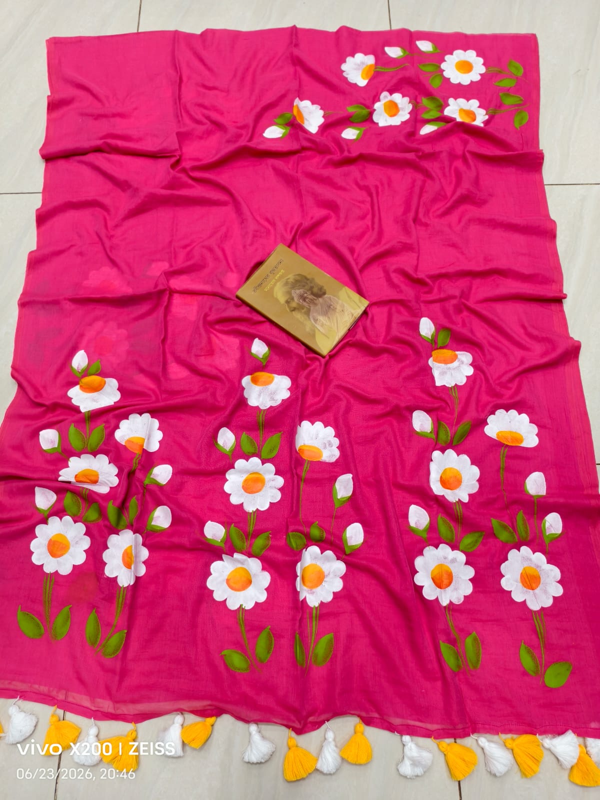 Exclusive Hand Painted Mulmul Cotton Saree