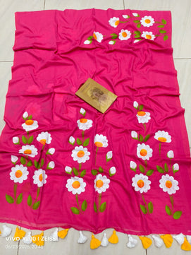 Exclusive Hand Painted Mulmul Cotton Saree
