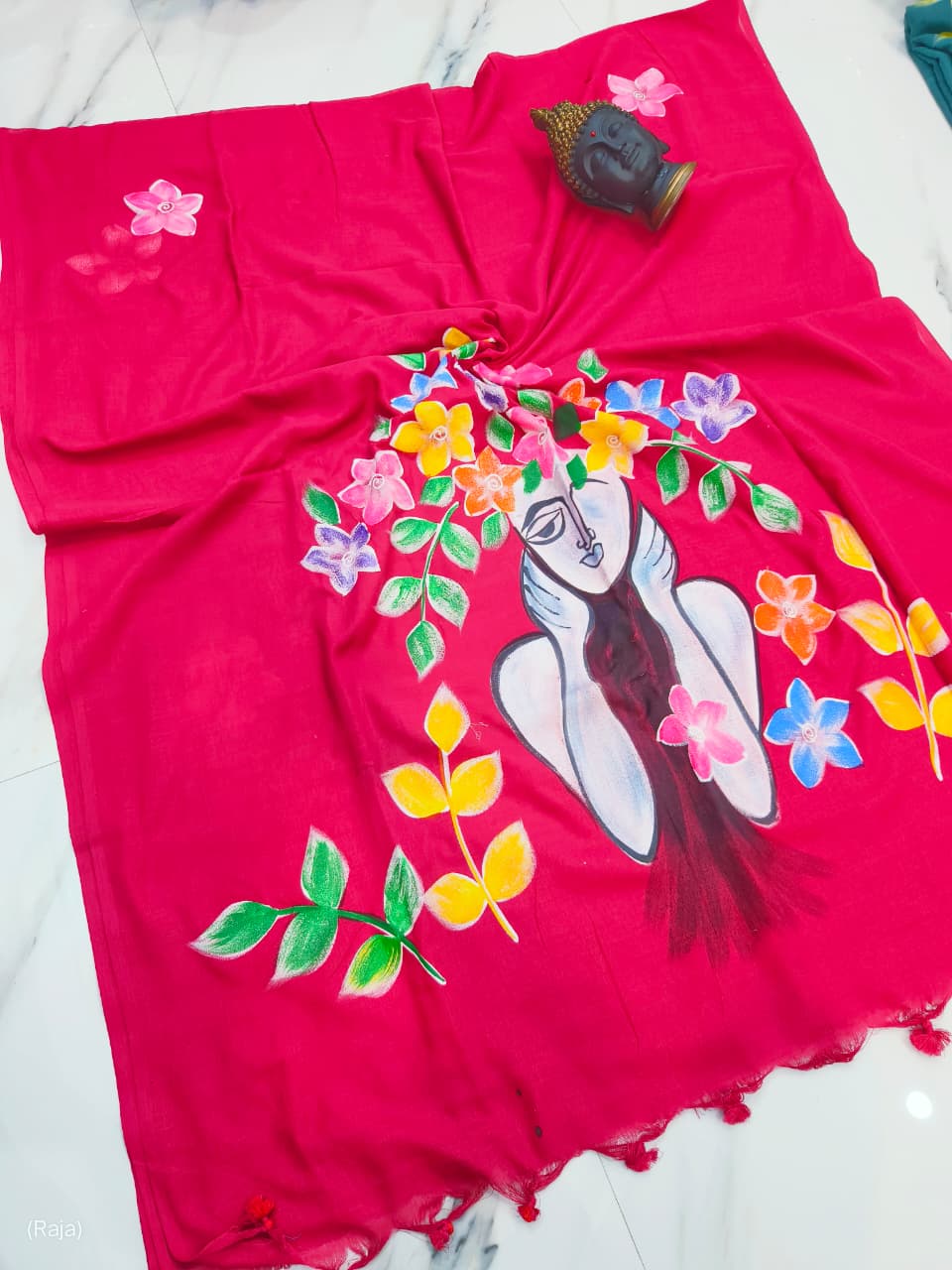 Cotton Saree with Hand Painting