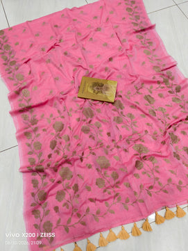 Floral Printed Mulmul Cotton Saree