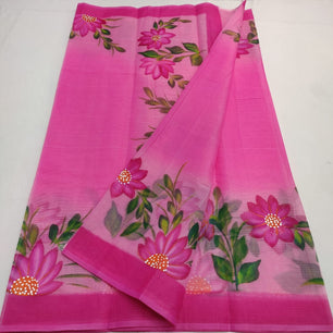 Kota Doria Hand Painted Saree