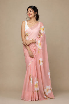 Mulmul Cotton Handprint Saree