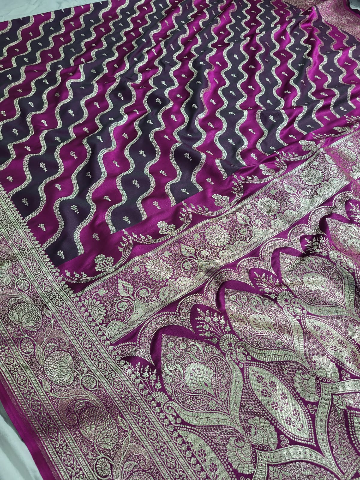 Banarasi Handloom Mashru Rangkat Katan Soft Silk Saree
