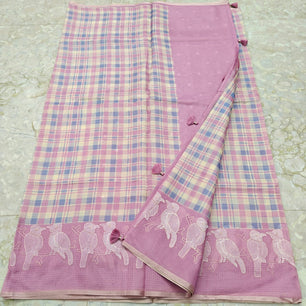 Soft Silk Kota Printed Saree with Embroidery Work