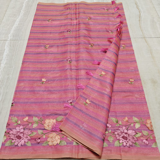 Tissue Kota Embroidery Saree