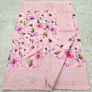 Soft Silk Kota Embroidery & Digital Print Saree