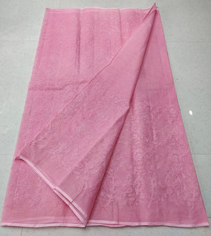 Kota Doria Pure Cotton Self Embroidery Saree