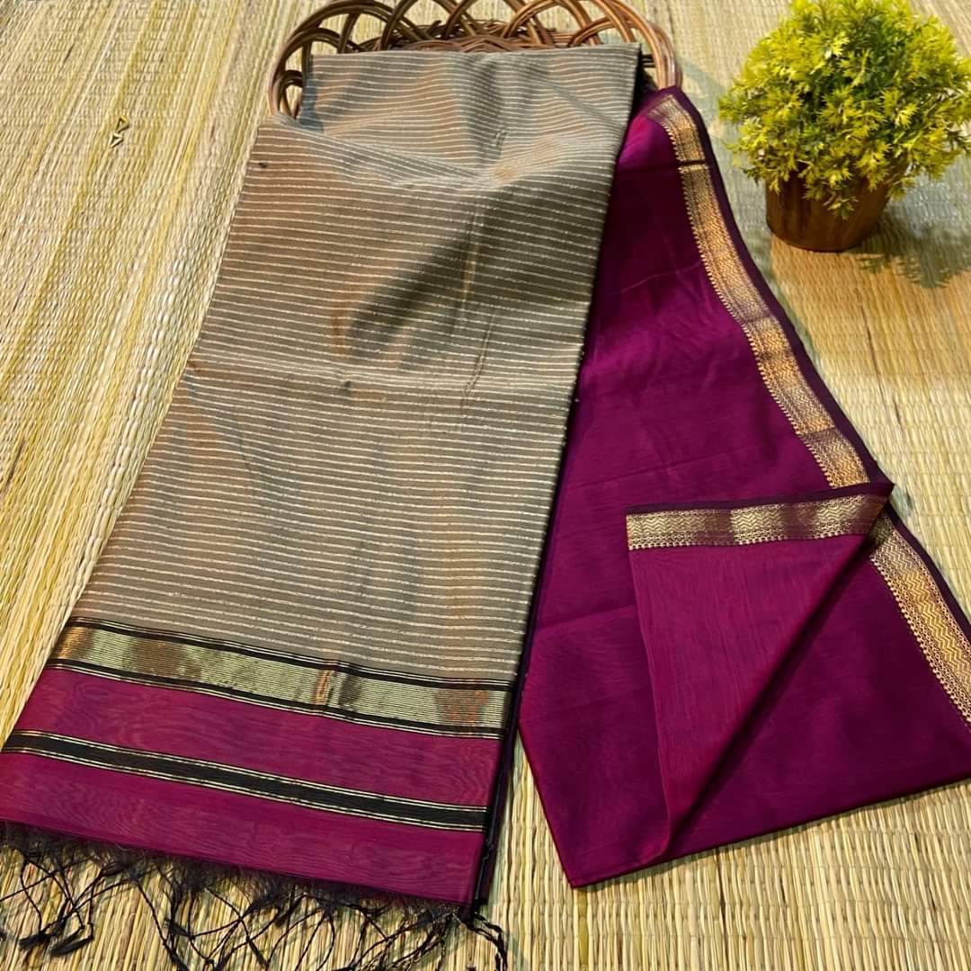 Handloom Maheshwari Soft Silk Cotton Saree