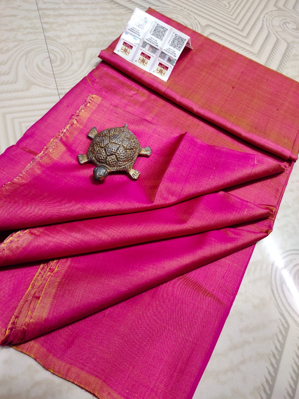 Plain Bishnupuri Pure Katan Silk Saree