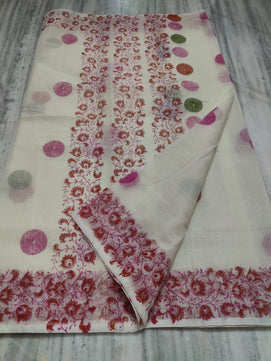 Kota Doria Hand Block Print Saree
