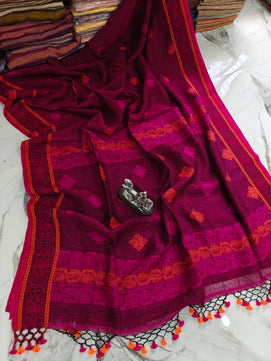 Pure Jamdani Linen Saree