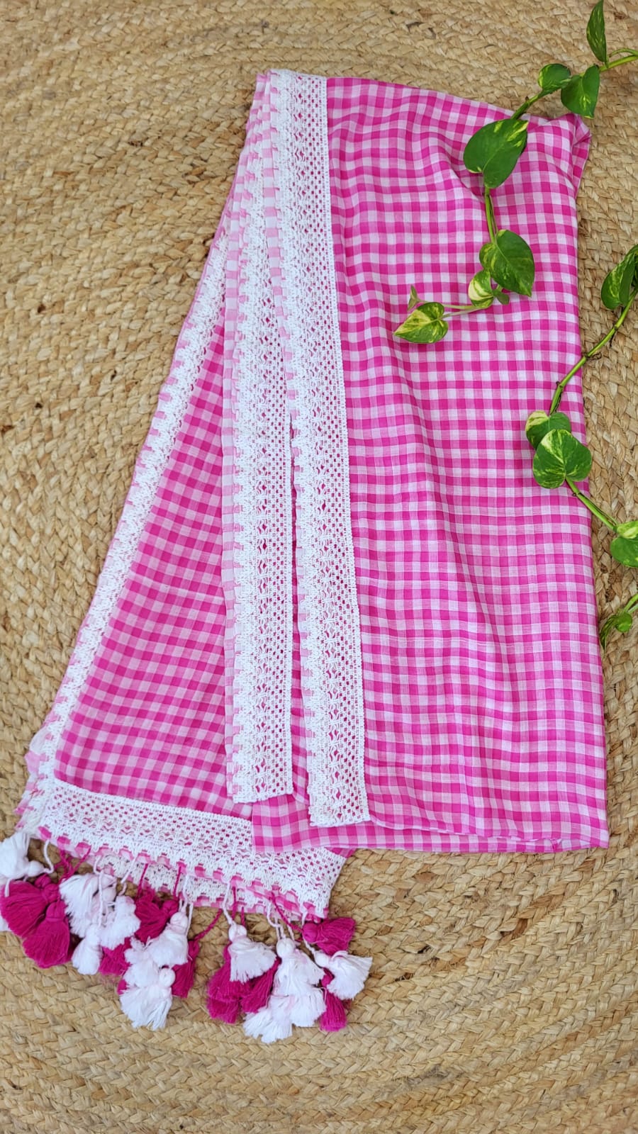 Mulmul Cotton Check Saree