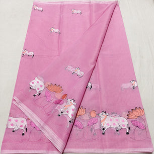 Kota Doria Saree with Pichwai Embroidery