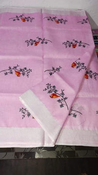 Linen by Linen Saree with Embroidery