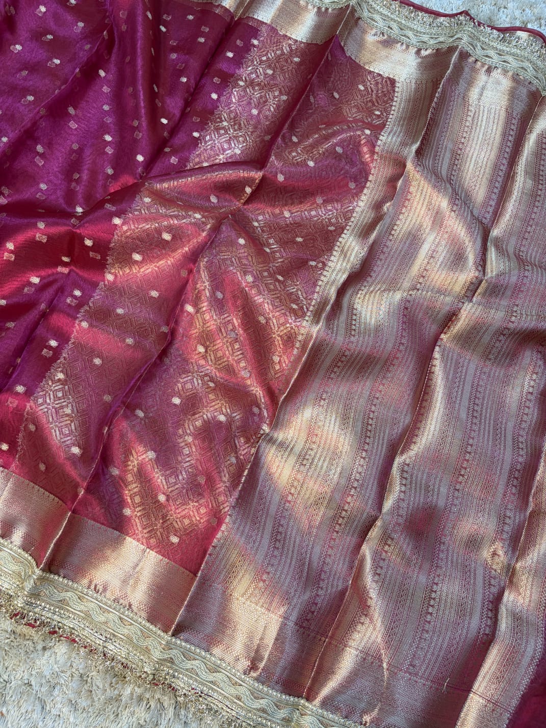 Banarasi Tissue Saree with Lace Work