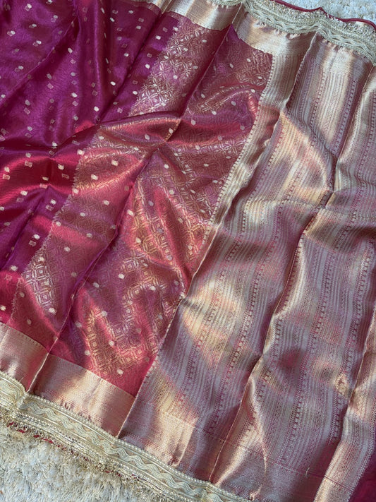 Banarasi Tissue Saree with Lace Work