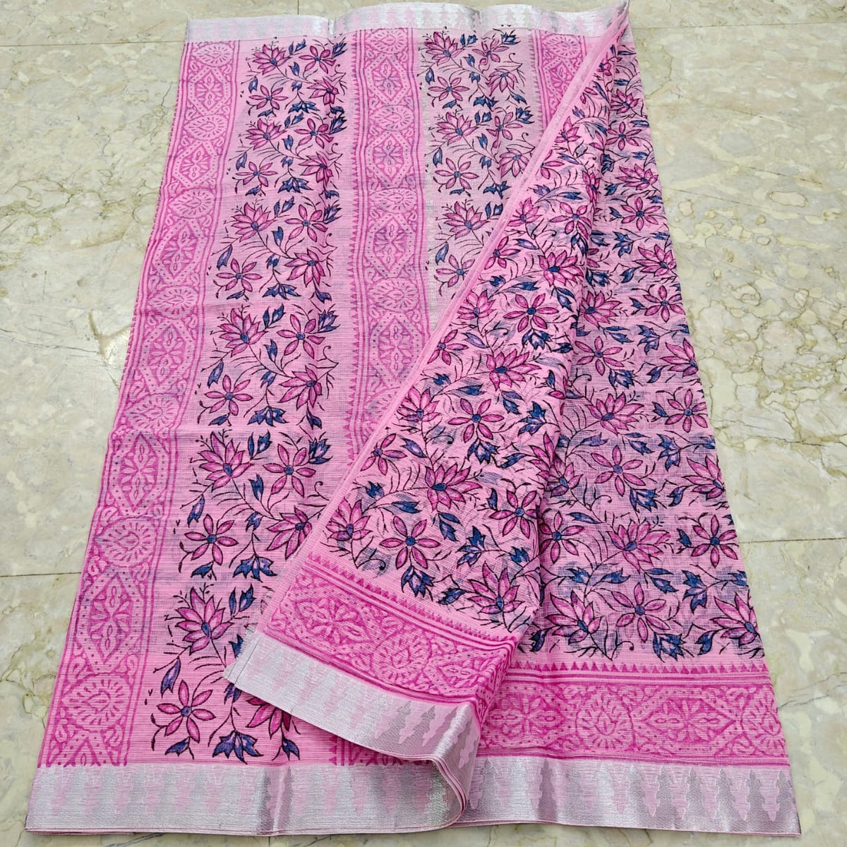 Cotton Kota Hand Block Printed Saree