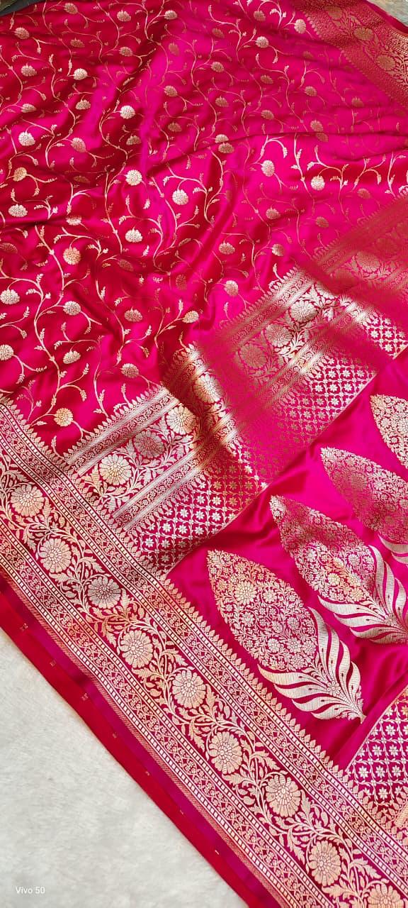 Banarasi Handloom Mashru Katan Soft Silk Saree