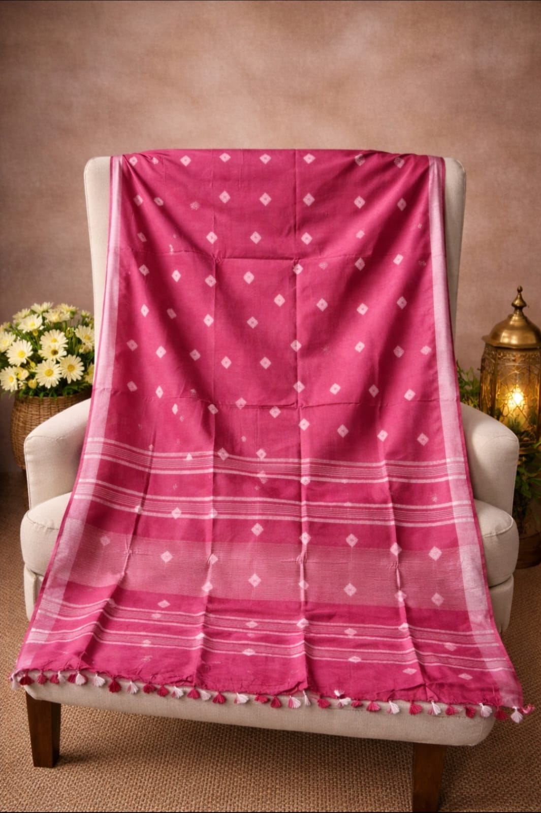 Premium Cotton Slub Shibori Saree