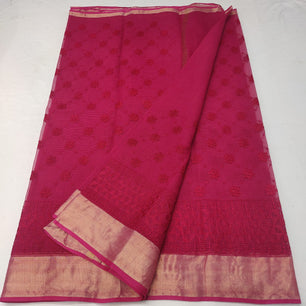 Kota Doria Chikankari Embroidery Saree