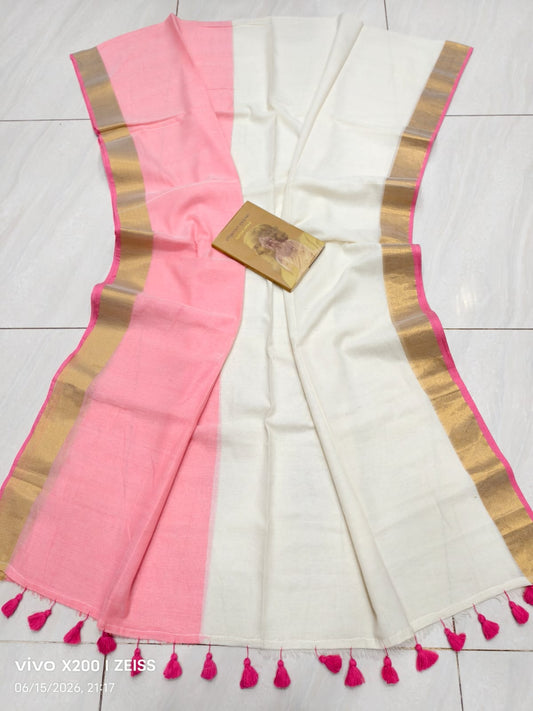 Zari Border Mulmul Cotton Saree