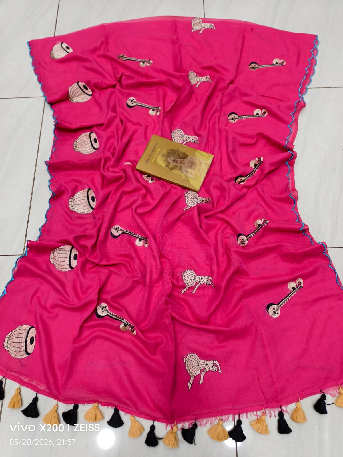Embroidery Mulmul Cotton Saree