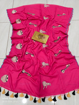 Embroidery Mulmul Cotton Saree
