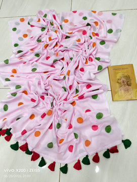 Multicolor Mulmul Cotton Saree