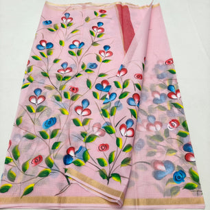 Kota Doria Hand Painted Saree