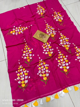 Special Hand Painted Mulmul Cotton Saree