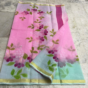 Kota Doria Hand Painted Saree