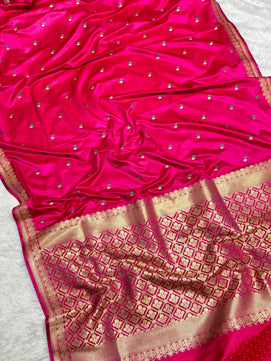 Mashru Silk Meenakari Saree