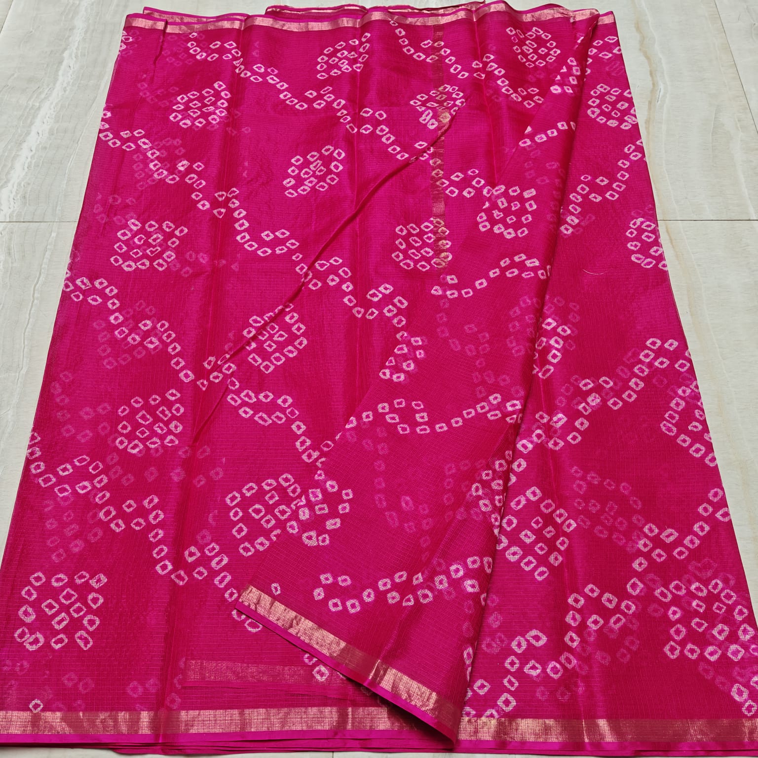 Kota Pure Silk Hand Bandhej Saree