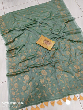 Floral Printed Mulmul Cotton Saree