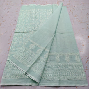 Kota Doria Pure Cotton Self Embroidery Saree