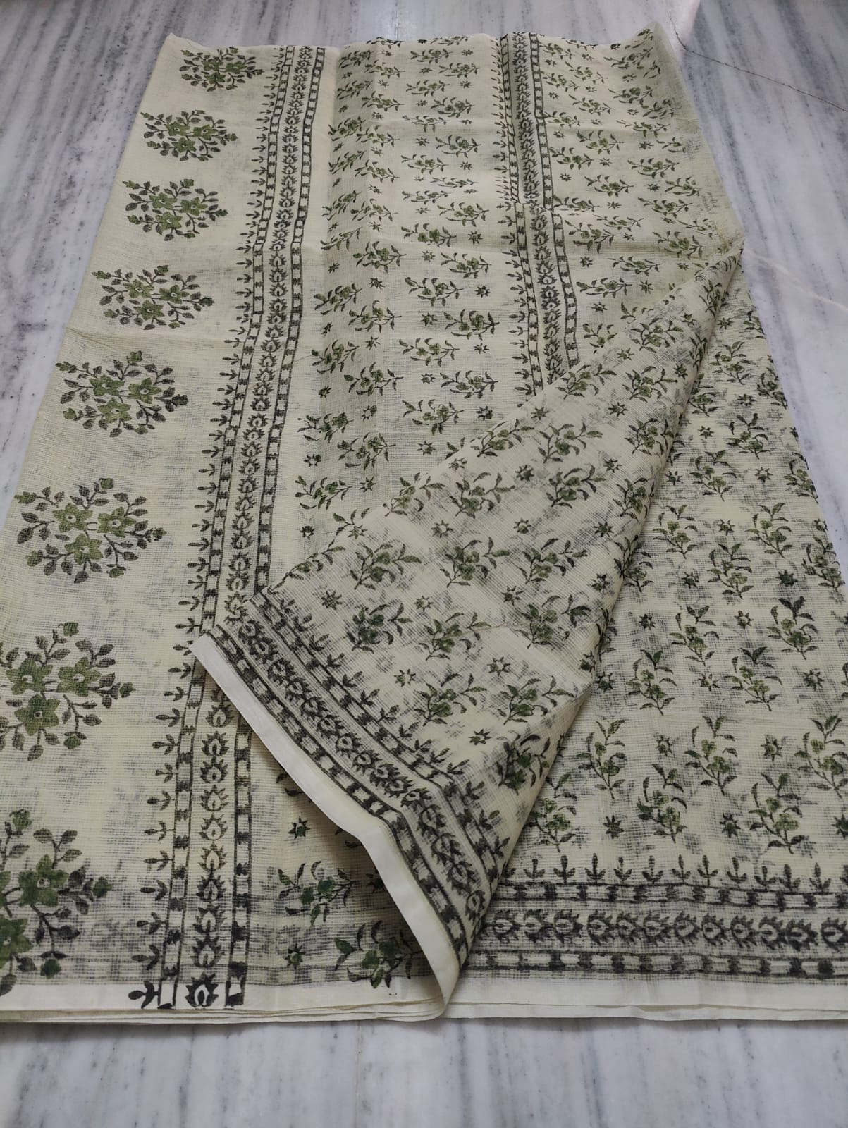 Kota Doria Hand Block Print Saree
