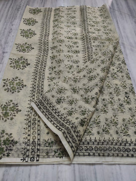 Kota Doria Hand Block Print Saree
