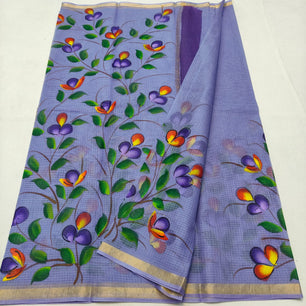 Kota Doria Hand Painted Saree