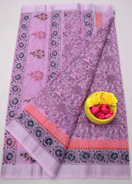 Kota Doria Hand Block Print Saree