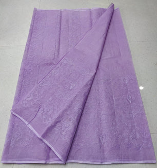 Kota Doria Pure Cotton Self Embroidery Saree